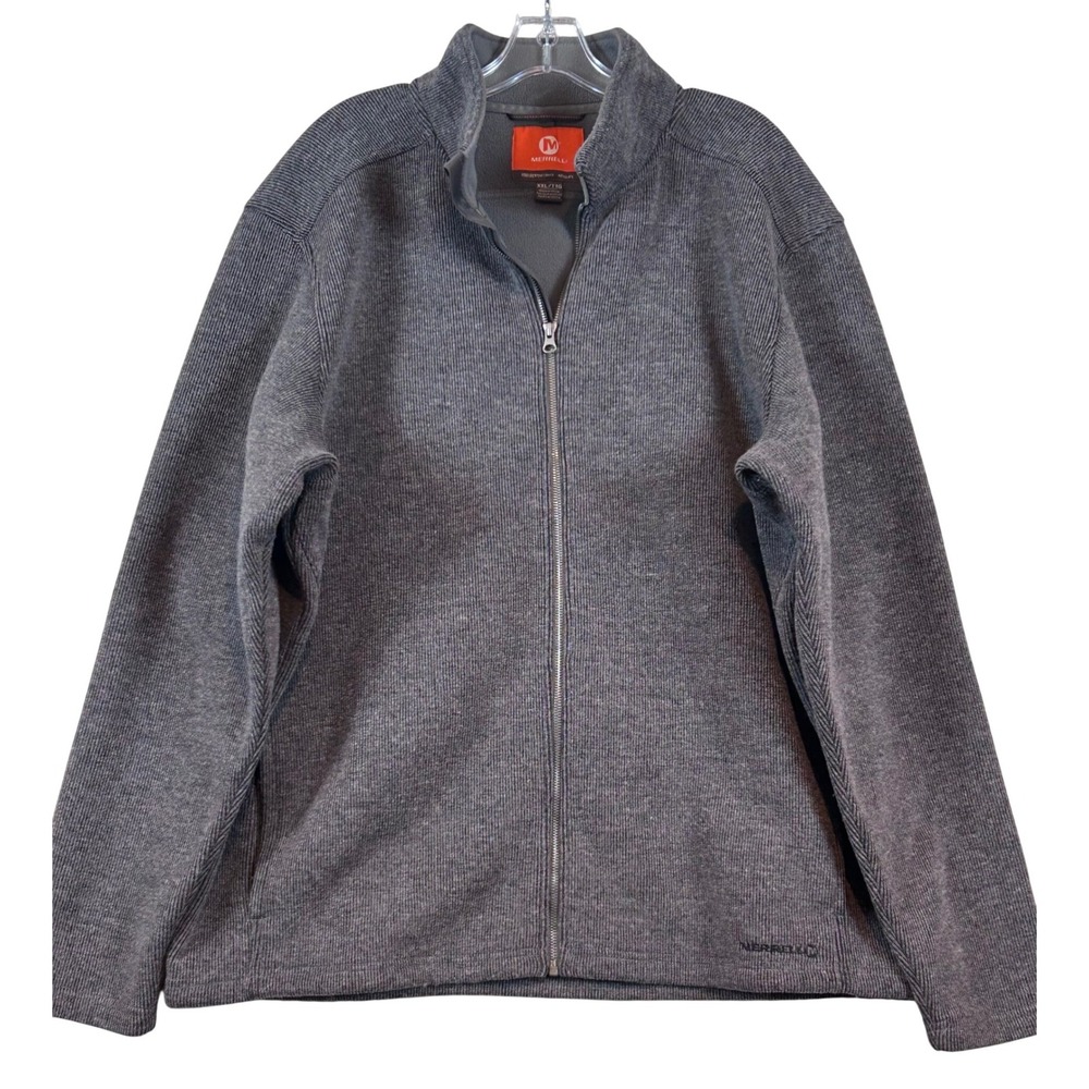 Merrell Mens XXL Gray Select Performix Regulate Wool Blend Full Zip Shacket Warm